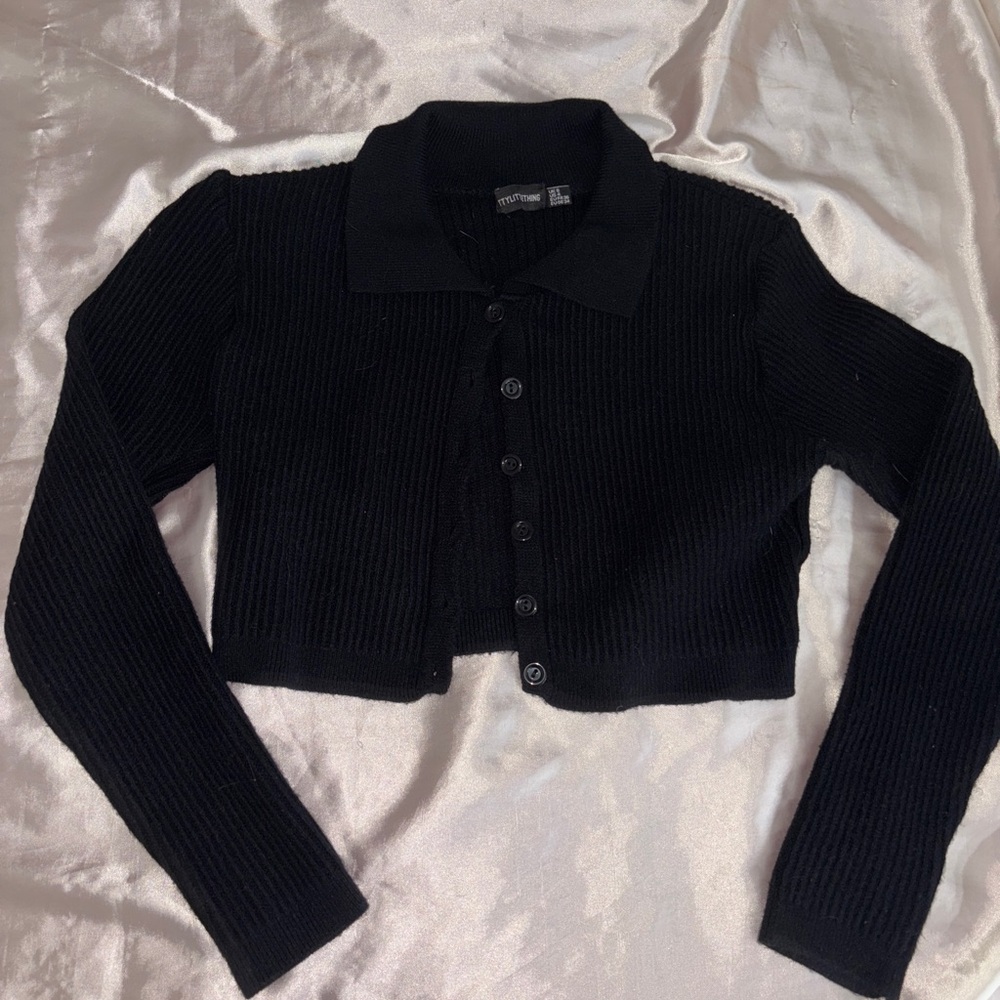 PrettyLittleThing Black Ribbed Knit Set - Picture 2 of 6